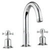 Crosswater Belgravia Crosshead Swan Neck Spout 3 Hole Tall Basin Mixer & Pop-up Waste