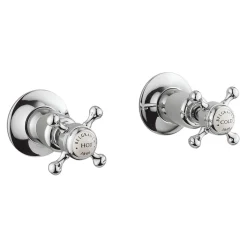 Crosswater Belgravia Crosshead Wall Mounted Hot & Cold Shut Off Valves