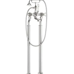Crosswater Belgravia Crosshead Floor Standing Bath Shower Mixer with Handset Kit - Chrome