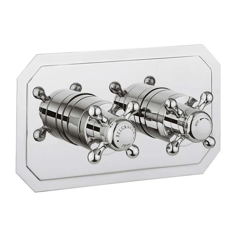 Crosswater Belgravia Crosshead Slimline 2 Outlet WRAS Approved Concealed Thermostatic Shower Valve