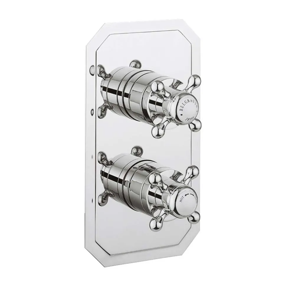 Crosswater Belgravia Crosshead Slimline 2 Outlet WRAS Approved Concealed Thermostatic Shower Valve