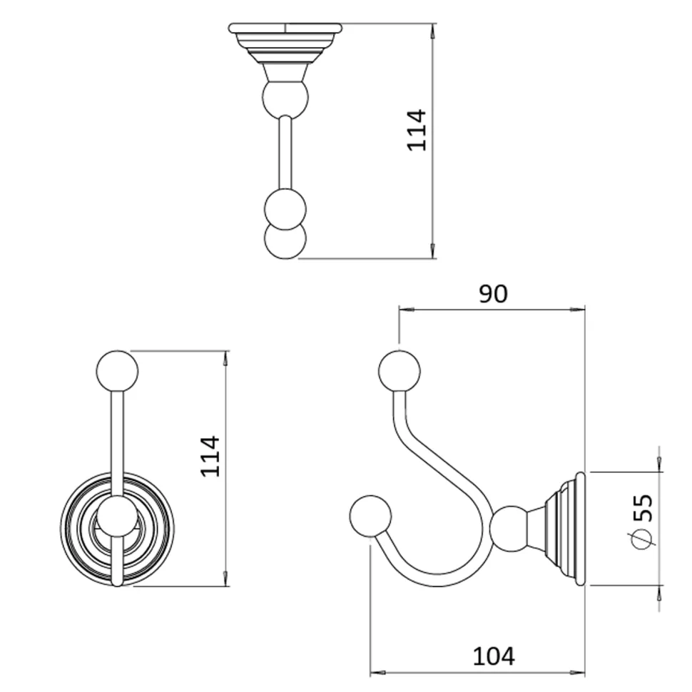 Crosswater Belgravia Double Robe Hook