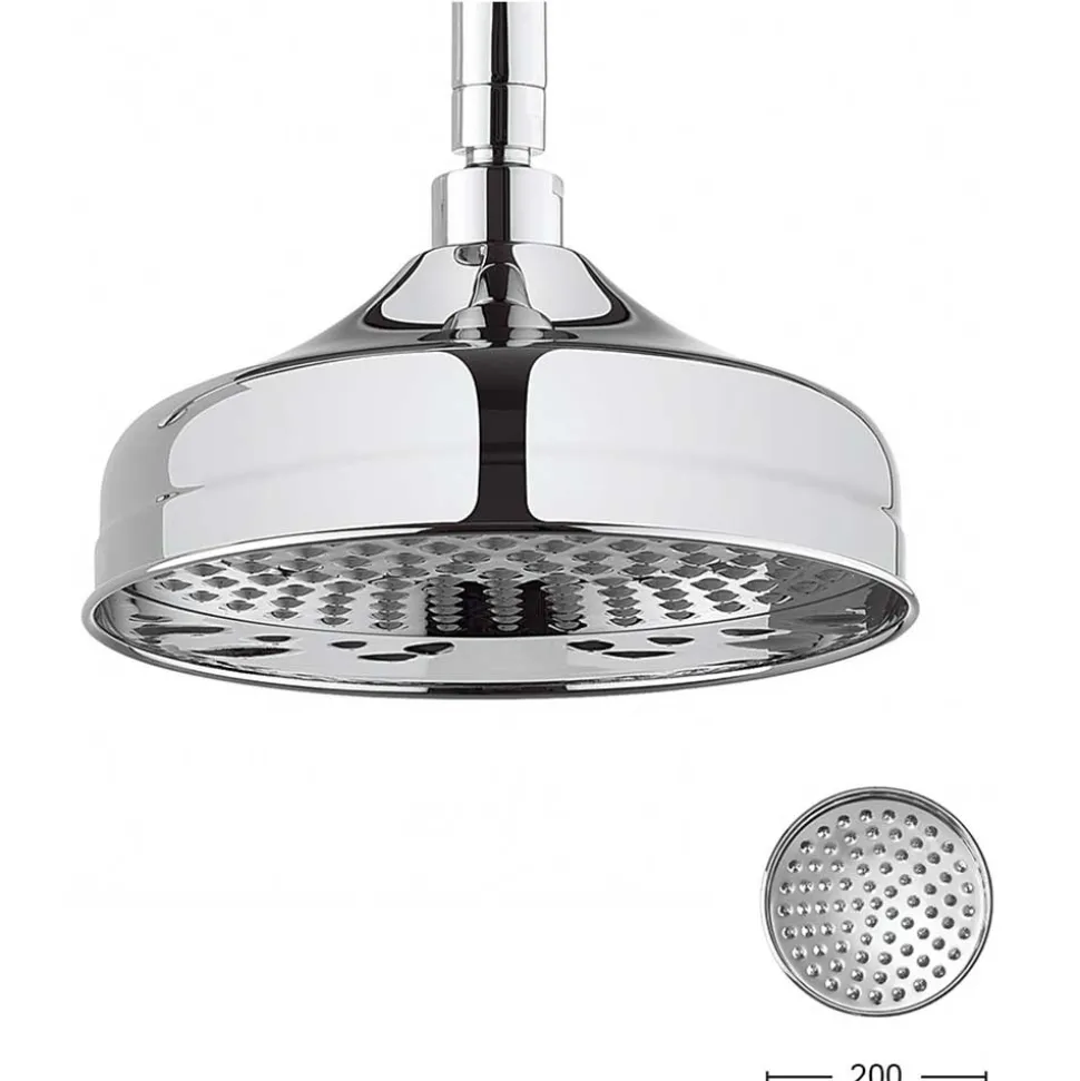 Crosswater Belgravia Exposed Thermostatic Shower Valve with Fixed Shower Head - 8 Inch Chrome Shower Head