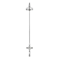 Crosswater Belgravia Exposed Thermostatic Shower Valve with Fixed Shower Head and Bath Spout - 8 Inch Chrome Shower Head