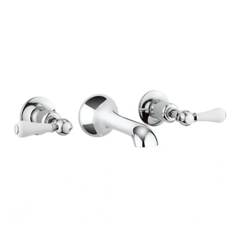 Crosswater Belgravia Lever 3 Hole Wall Mounted Basin Mixer