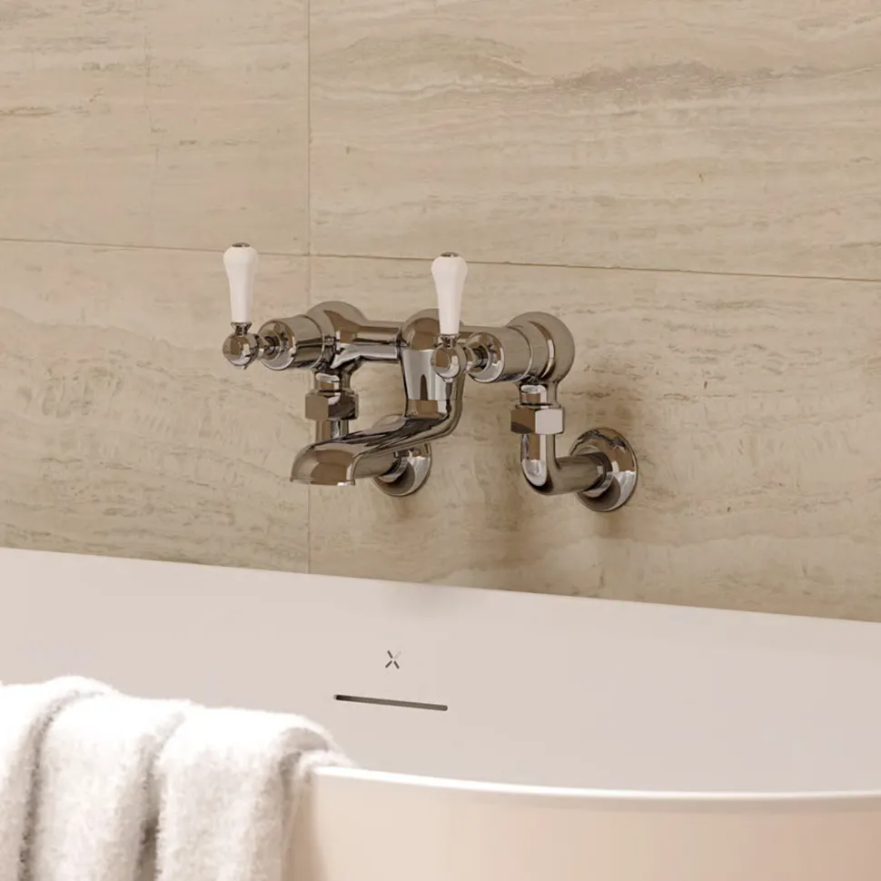 Crosswater Belgravia Lever Wall Mounted Bath Filler with Exposed Valves