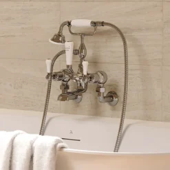 Crosswater Belgravia Lever Wall Mounted Bath Shower Mixer with Handset Kit