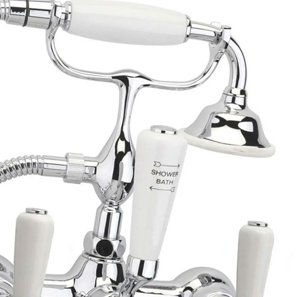 Crosswater Belgravia Lever Wall Mounted Bath Shower Mixer with Handset Kit