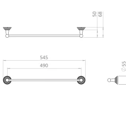 Crosswater Belgravia 490mm Single Towel Rail