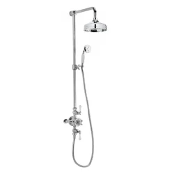 Crosswater Belgravia Multifunction Shower Valve with Slide Rail and Handset and Fixed Shower Head - 8 Inch Chrome Shower Head