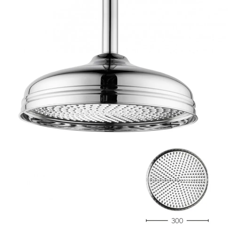 Crosswater Belgravia Multifunction Shower Valve with Slide Rail and Handset and Fixed Shower Head - 8 Inch Chrome Shower Head