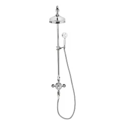 Crosswater Belgravia Multifunction Shower Valve with Slide Rail and Handset and Fixed Shower Head - 8 Inch Chrome Shower Head
