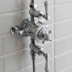 Crosswater Belgravia Multifunction Shower Valve with Slide Rail and Handset and Fixed Shower Head - 8 Inch Chrome Shower Head
