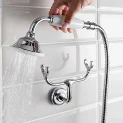 Crosswater Belgravia Multifunction Shower Valve with Cradle Handset Kit & Fixed Shower Head - 200mm Chrome Shower Head
