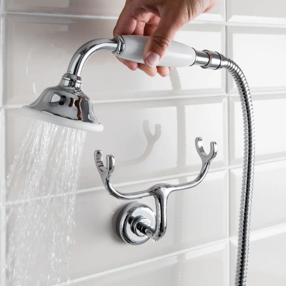 Crosswater Belgravia Multifunction Shower Valve with Cradle Handset Kit & Fixed Shower Head - 200mm Chrome Shower Head