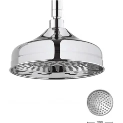 Crosswater Belgravia Multifunction Shower Valve with Cradle Handset Kit & Fixed Shower Head - 200mm Chrome Shower Head