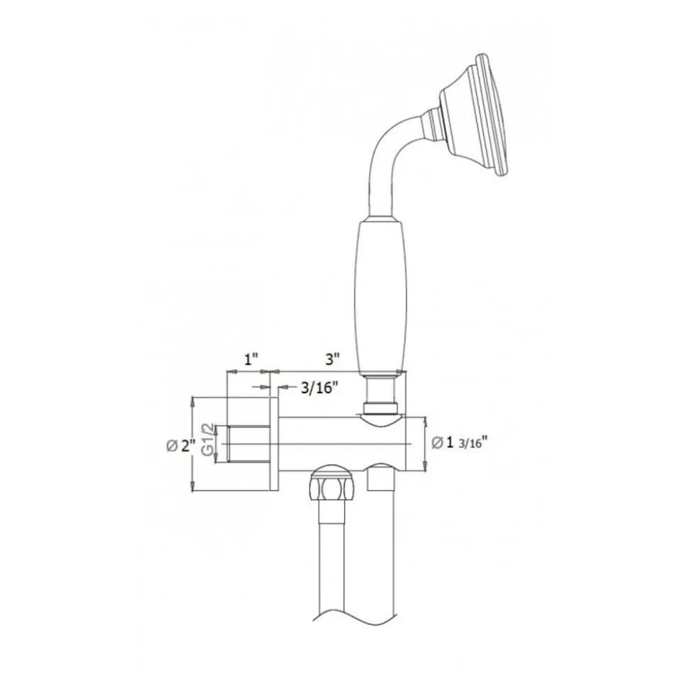 Crosswater Belgravia Shower Handset, Wall Outlet & Hose