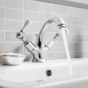 Crosswater Belgravia Twin Lever High Neck Mono Basin Mixer with Pop Up Waste
