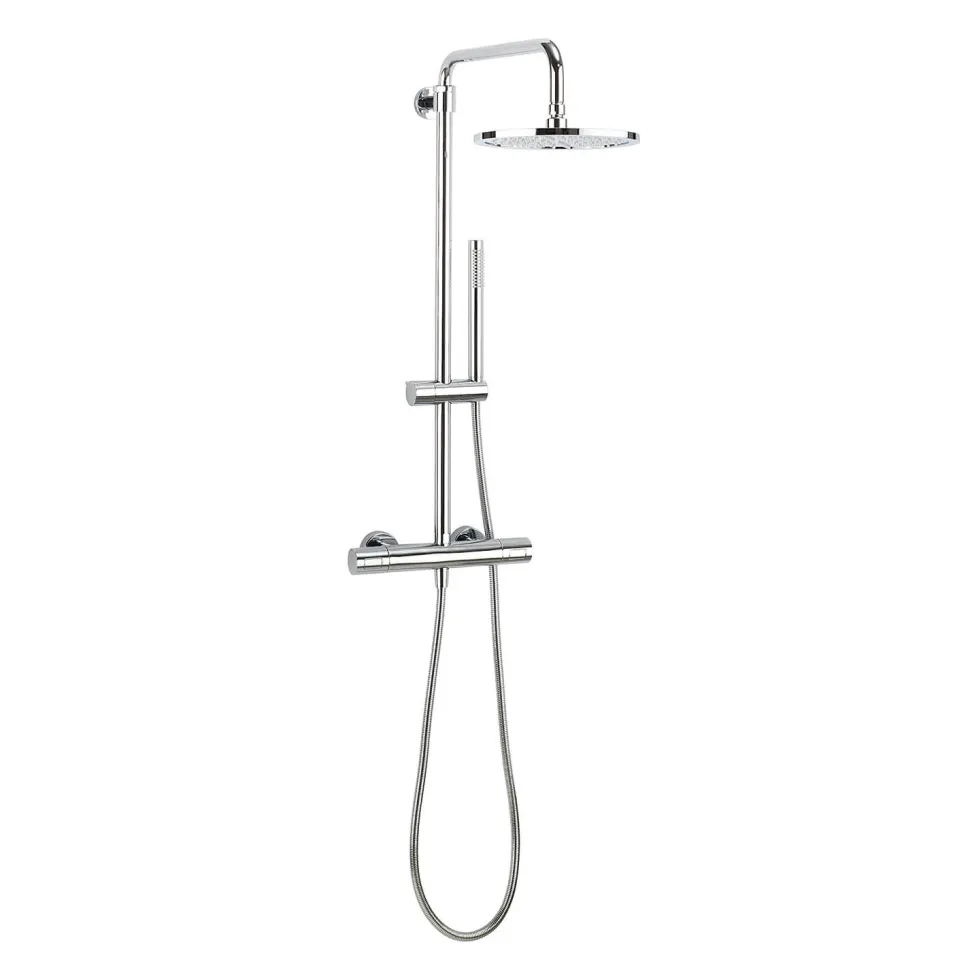 Crosswater Central Thermostatic Exposed Shower Kit With Height Adjustable Rigid Riser - Polished Chrome