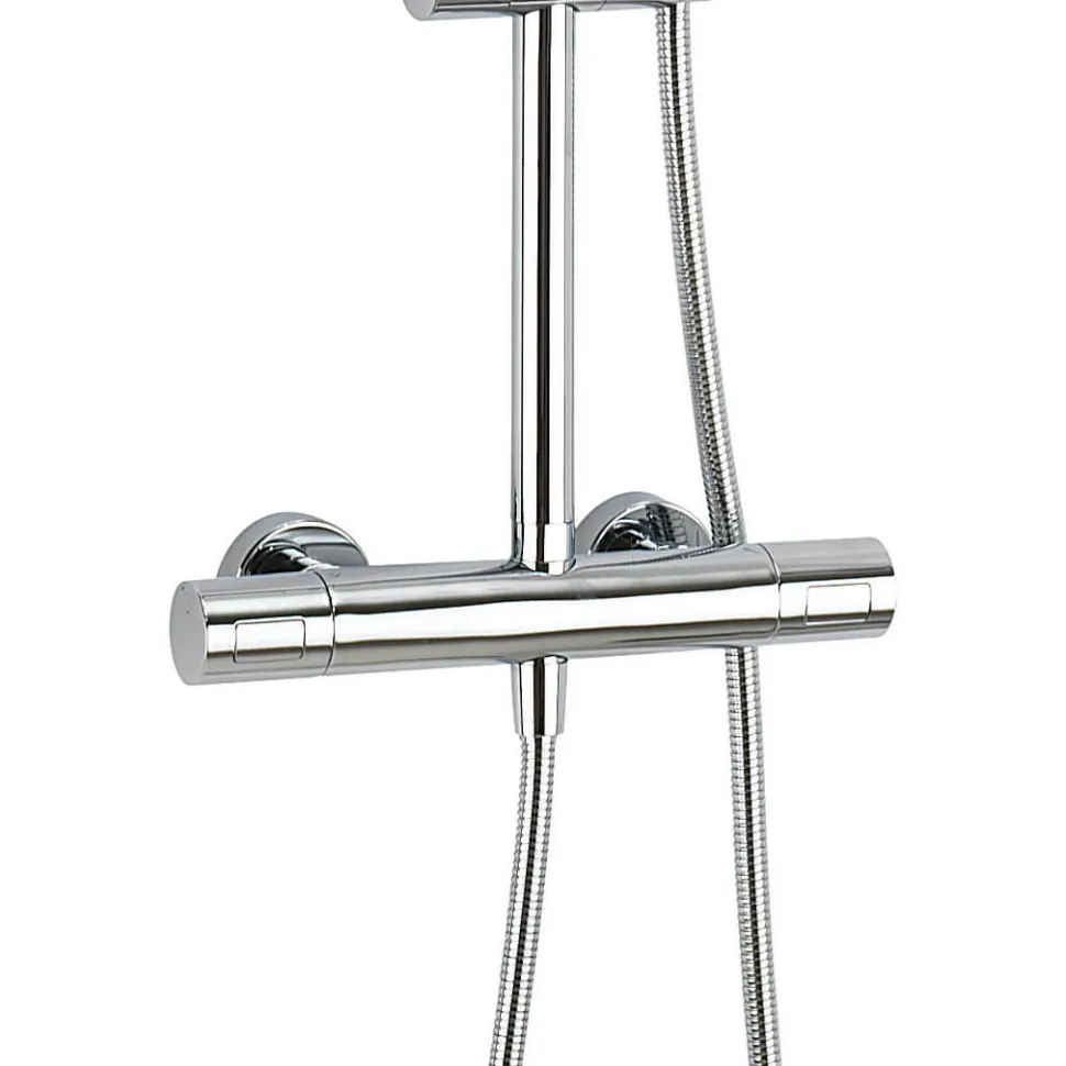 Crosswater Central Thermostatic Exposed Shower Kit With Height Adjustable Rigid Riser - Polished Chrome