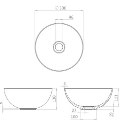 Crosswater Circus White Round Countertop Basin