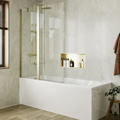 Crosswater Clear 6 6mm Easy Clean Double Panel Hinged Bath Screen - 1500 x 1150mm