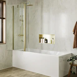 Crosswater Clear 6 6mm Easy Clean Double Panel Hinged Bath Screen - 1500 x 1150mm