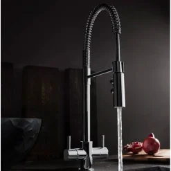 Crosswater Cucina Cook Dual Control Mono Kitchen Mixer with Flexi Spray - Chrome