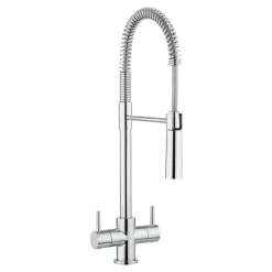 Crosswater Cucina Cook Dual Control Mono Kitchen Mixer with Flexi Spray - Chrome