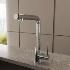 Crosswater Cucina Cook Pull Out Single Lever with Dual Function Kitchen Mixer Tap