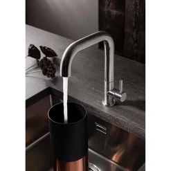 Crosswater Cucina Tube Single Lever Kitchen Mixer - Brushed Stainless Steel