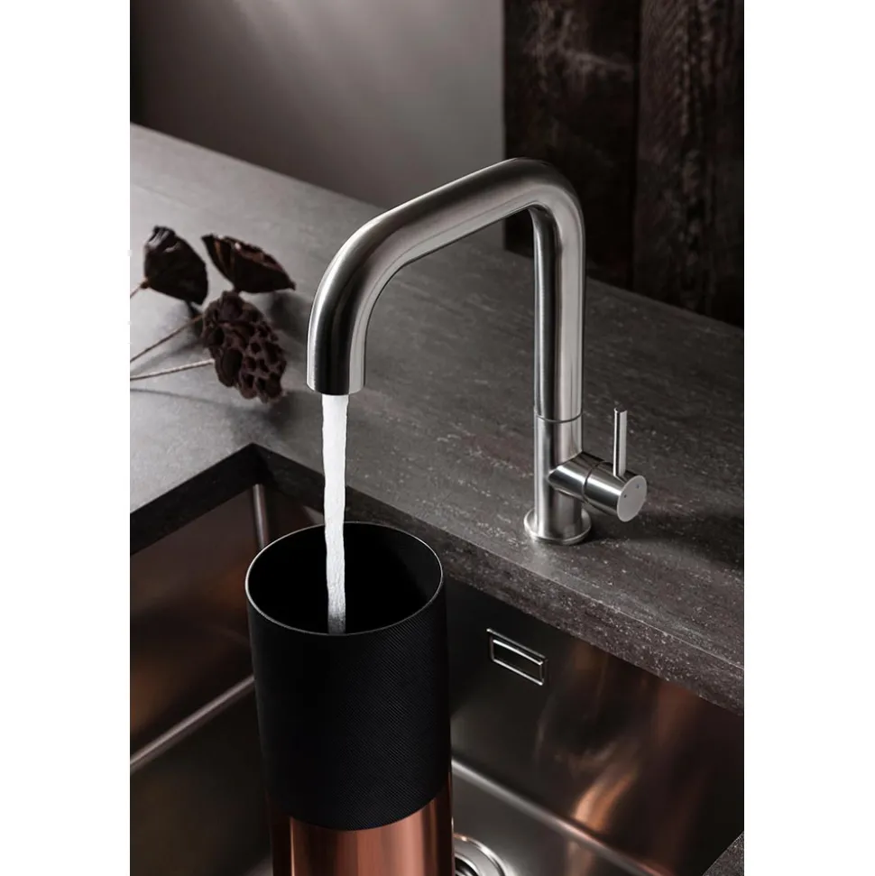 Crosswater Cucina Tube Single Lever Kitchen Mixer - Brushed Stainless Steel