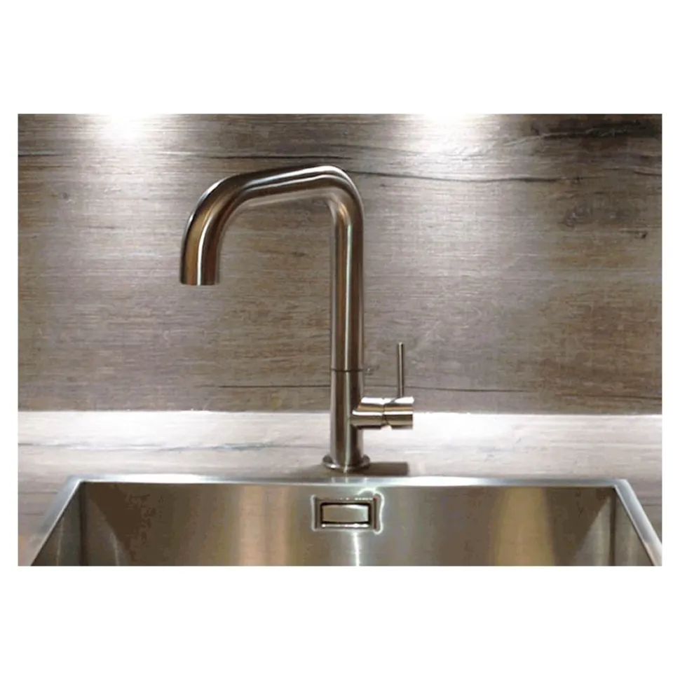 Crosswater Cucina Tube Single Lever Kitchen Mixer - Brushed Stainless Steel