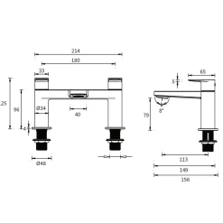 Crosswater Drift Deck Mounted Bath Mixer Tap