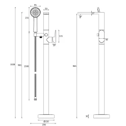 Crosswater Drift Floorstanding Bath Shower Mixer Tap