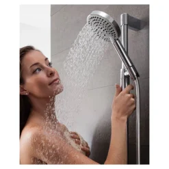 Crosswater Ethos Push Button Slide Rail Kit with Easy Clean Hose & 3 Mode Shower Handset
