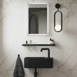 Crosswater Fluted Marble Waterproof Core Laminate Bathroom Wall Panel