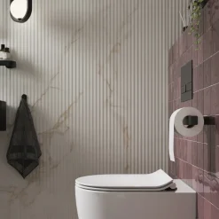 Crosswater Fluted Marble Waterproof Core Laminate Bathroom Wall Panel
