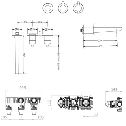 Crosswater Foile Module 2 Outlet Shower Valve & Bath Spout