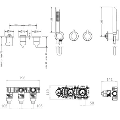 Crosswater Foile Module 2 Outlet Shower Valve & Handset