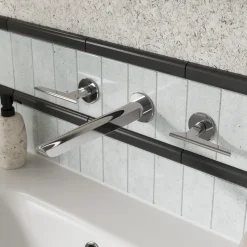 Crosswater Foile Wall Mounted 3 Hole Basin Mixer Tap