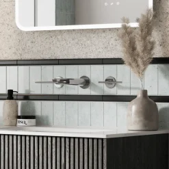 Crosswater Foile Wall Mounted 3 Hole Basin Mixer Tap