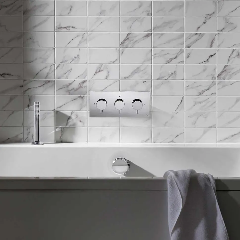 Crosswater Follow Me Shower Handset & Hose with Estucheon & Waste Drain
