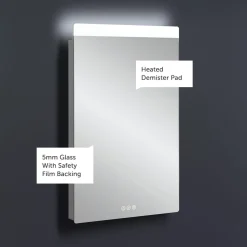 Crosswater Glide II Dimmable Illuminated Mirror with Demister & Colour Change LED's - 500, 800 & 1000mm