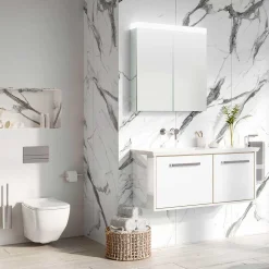 Crosswater Image Illuminated Mirror Cabinet with Shaver Socket & Colour Change LED's - 500, 700 & 900mm