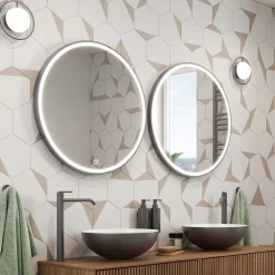 Crosswater Infinity Round Framed Illuminated Mirror with Colour Change LED - 500mm, 600mm & 700mm