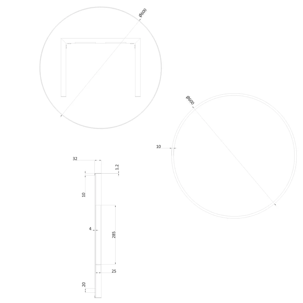 Crosswater Infinity Round Framed Mirror with Demister Pad - 500mm, 600mm & 700mm