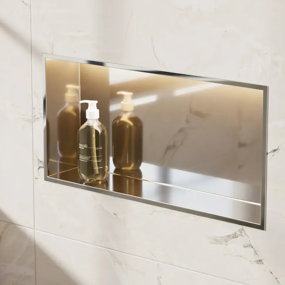 Crosswater Inset LED Illuminated Shower Niche - 610 x 305mm