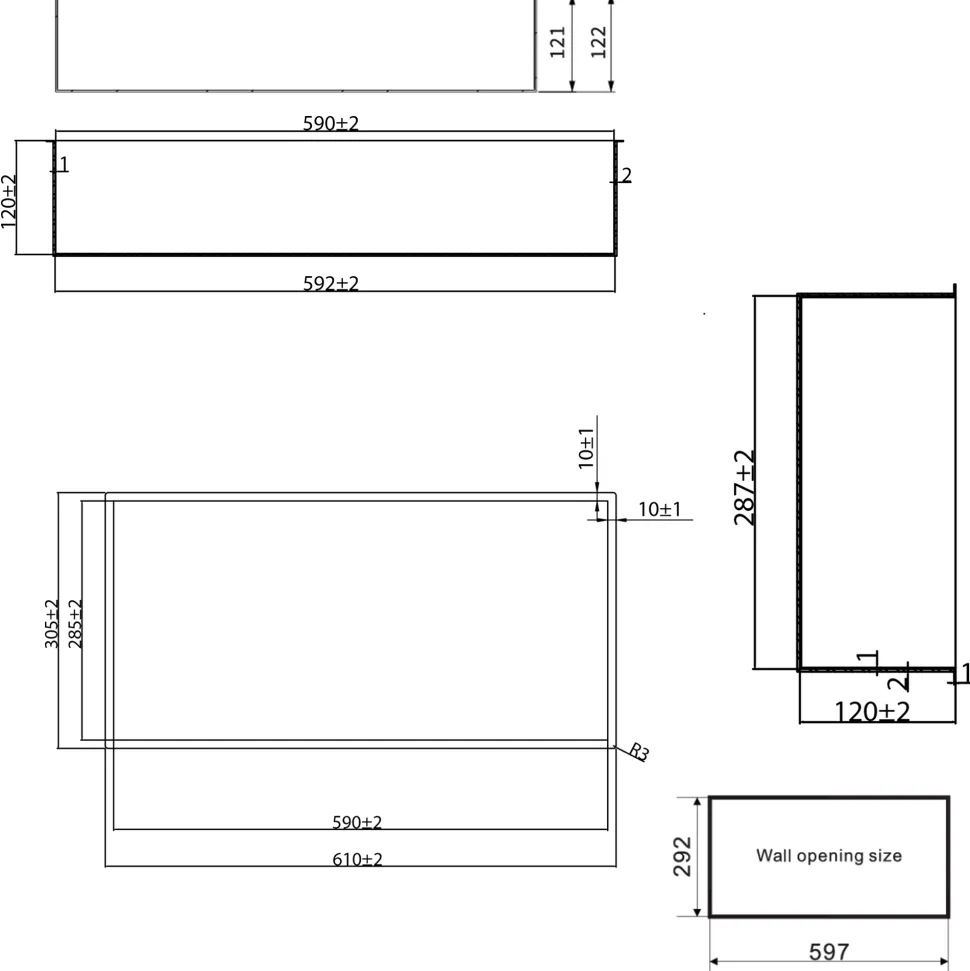 Crosswater Inset Shower Niche 610 x 305mm