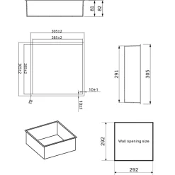 Crosswater Inset Shower Niche 305 x 305mm